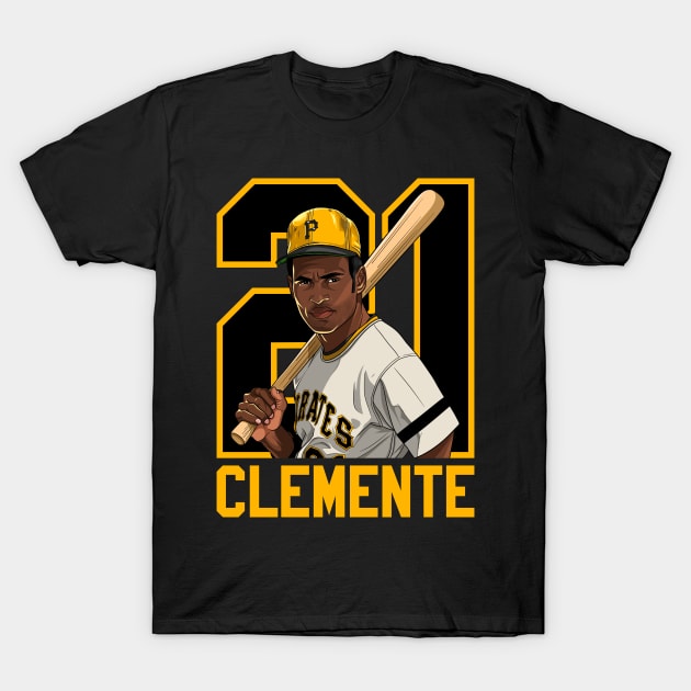 Clemente 21 T-Shirt by liomal